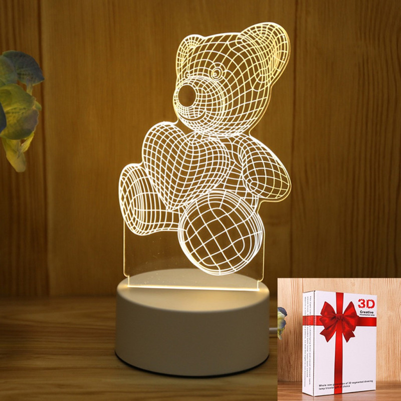 Lampara Velador Led 3D De Escritorio Conección USB 3 - Imagen 12