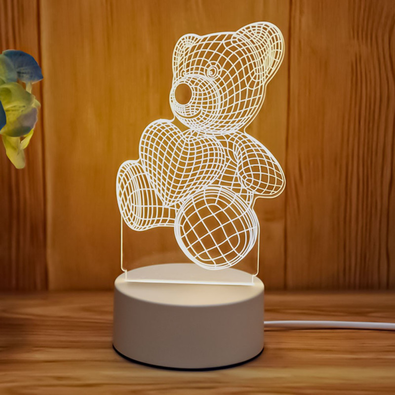 Lampara Velador Led 3D De Escritorio Conección USB 3 - Imagen 8