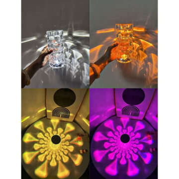 Alternative view of Lámpara Velador Led RGB Recargable Usb Táctil Cristal Reflejos