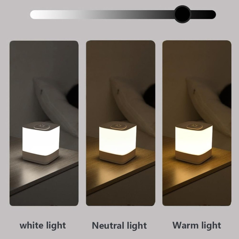 Lampara Led Velador Luz Calida Fria Y Neutra Coneccion USB 5v - Imagen 3