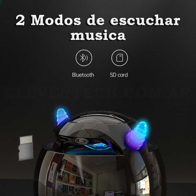 Despertador De Cabecera Diablo Parlante Bluetooth Radio FM - Imagen 4