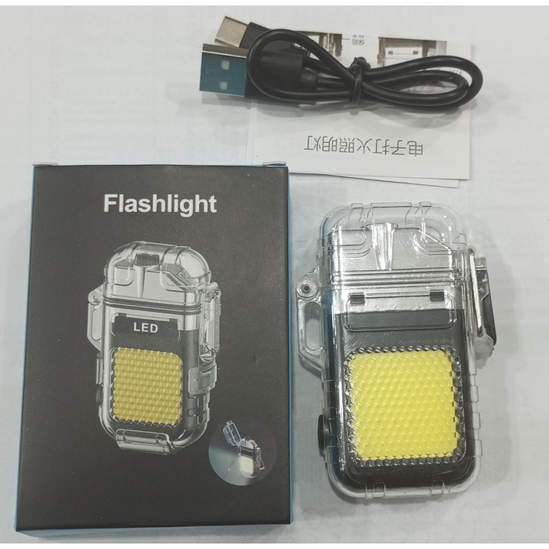 Encendedor Electronico Con Linterna Led Recargable 3 Modos De - Imagen 3