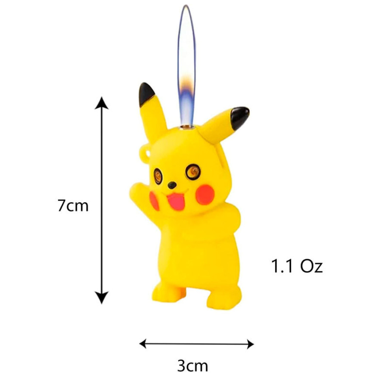 Encendedor De Llama Abierta A Gas Butano Pikachu Con Luz - Imagen 5