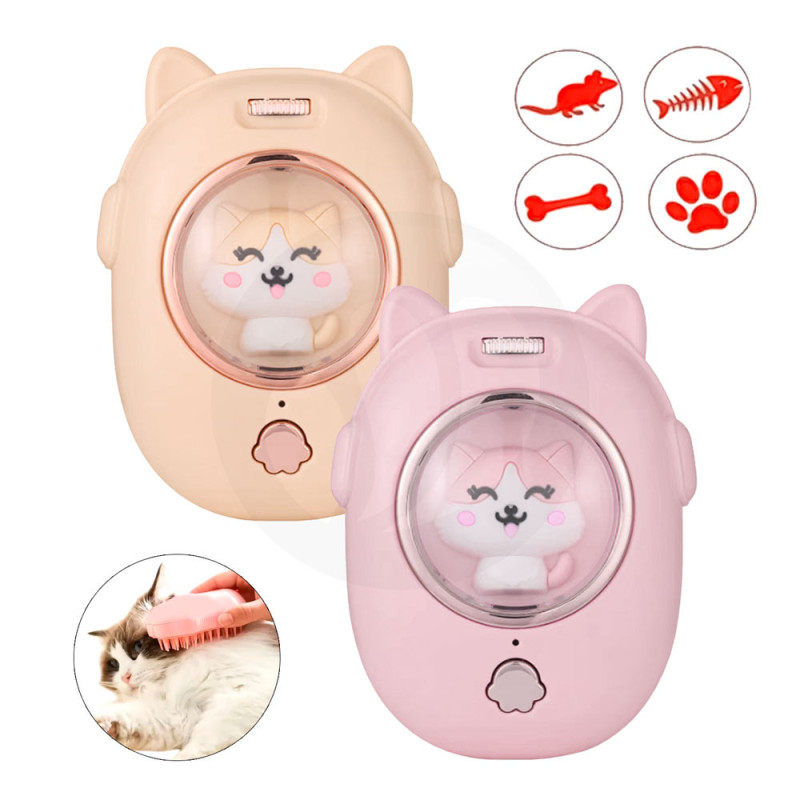 Cepillo De Silicona Para Mascotas Con Laser 2 En 1 Diferentes - Imagen 4