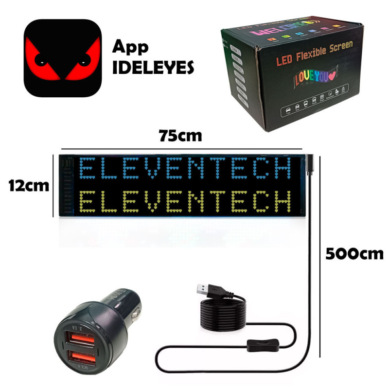 Cartel Led Panel Flexible Para Auto Ojo Personalizable App - Imagen 4