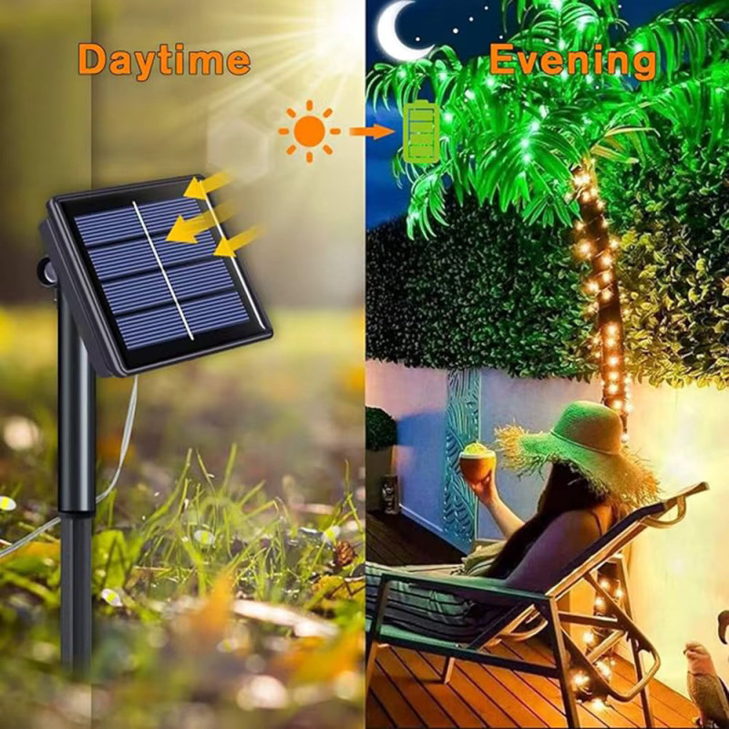 Guirnalda LED Solar 240 LEDs Multicolor – Exterior/Interior - Imagen 3