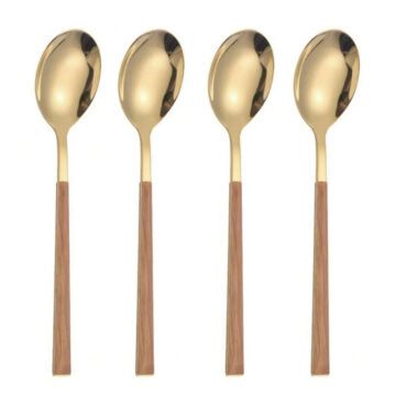 Alternative view of Cucharas De Acero Inoxidable Mango Largo 21cm Color Dorado X4