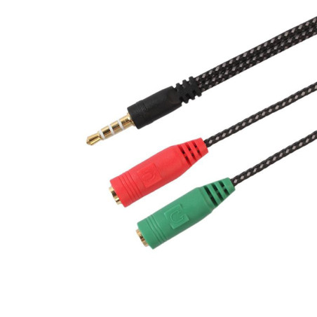 Adaptador Miniplug Mallado 3.5mm Macho a 2 Miniplug - Imagen 2