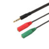 Adaptador Miniplug Mallado 3.5mm Macho a 2 Miniplug