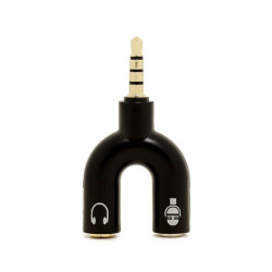 Adaptador Y Splitter De Auricular Mic Trrs Macho A 2