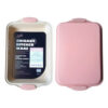 Asadera Rectangular Antiadherente Bicolor Asas De Silicona 35 x