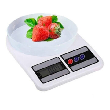 Balanza Digital Blanca C/ Bowl Para Cocina 10