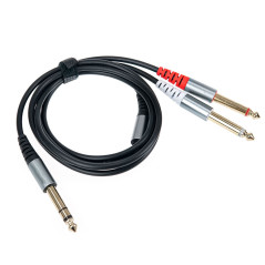 Cable Plug 6.5mm Stereo A Dos Plug 6.5mm Mono 1.5