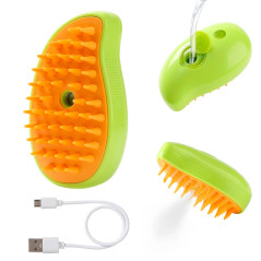 Cepillo De Silicona Con Vaporizador 3 en1 Masajeador Para