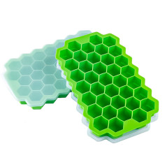 Hielera De Silicona Con Tapa Para Hielo En Forma Panal Hexagonal