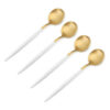 Cucharas De Acero Inoxidable Mango Largo 21cm Color Dorado X4