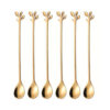 Cucharas Doradas X6 Unidades Mango Largo