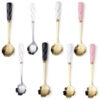 Cucharitas De Té X6 Unidades Cuchara Dorada Forma De Rosa Con