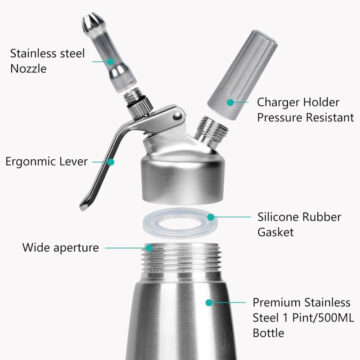 Alternative view of Dispensador de crema Sifon batida 500 ml Acero Inoxidable 3