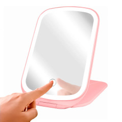 Espejo De Maquillaje Portatil Tactil Con Luz Led