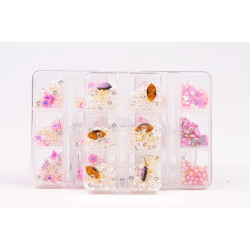 Estuche Con 6 Glitter Strass Gibre Para Uñas Nail Art