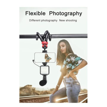 Streaming Soporte Para Celular Flexible Con Micrófono Luz