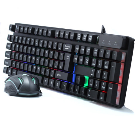 Kit Teclado y Mouse Gamer Luz Led Retroiluminado