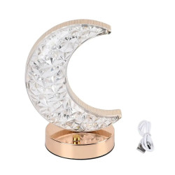 Lámpara Cristal LED Táctil Regulable Carga USB Decoración