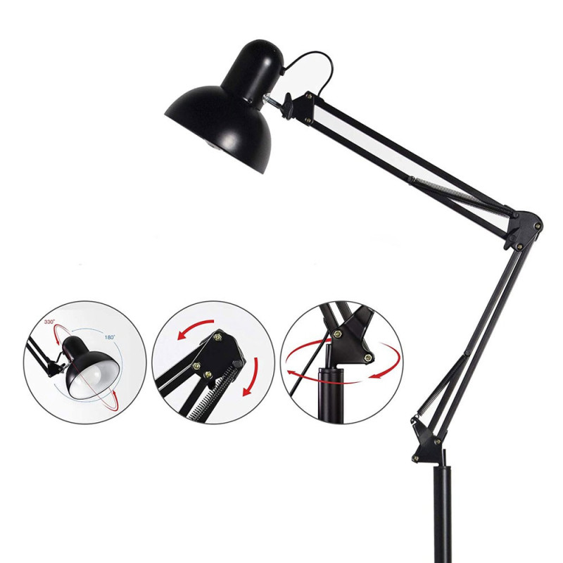 Lampara De Pie Con Brazo Flexible Luz De Escritorio 1,80 Metros - Imagen 2