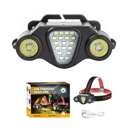 Linterna Vincha Minero 4 Modos Led Cob Recargable Usb Tipo - Imagen 2