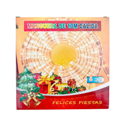 Manguera Led Tira 10 Metros Luz Calida 220V Para