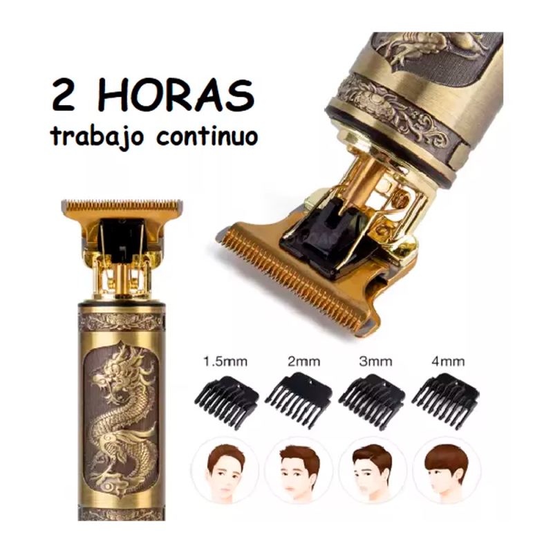 Maquina De Cortar Pelo Afeitadora Patillera Vintage Dragon Inalambrica