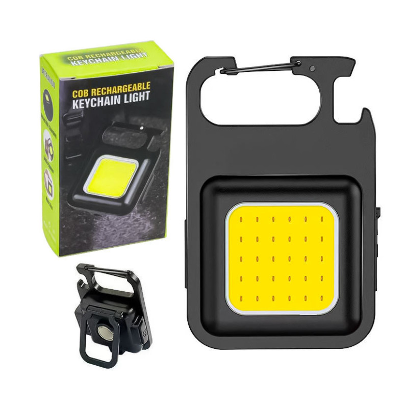 Linterna COB Mini Recargable Llavero Con Iman Gancho Mosqueton Y - Imagen 2