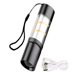 Linterna Led Mini Con Zoom Recargable Con Luces Variadas Camping