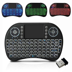 Mini Teclado Smart Tv Bluetooth Retroiluminado RGB