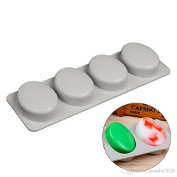Molde Silicona X4 Ovalado Jabones Vela Artesanal Formas Jabón