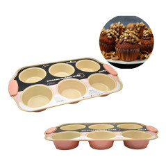 Molde De Acero Revestimiento Ceramico X6 Muffin Cupcakes