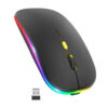 Mouse Optico Inalámbrico Recargable Luces Multicolor RGB 2.4GHz
