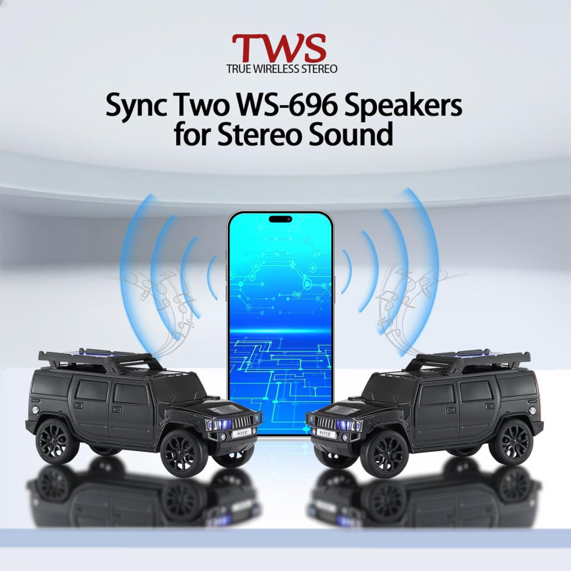 Parlante Portatil TWS Recargable USB Y Panel Solar Hummer - Imagen 2