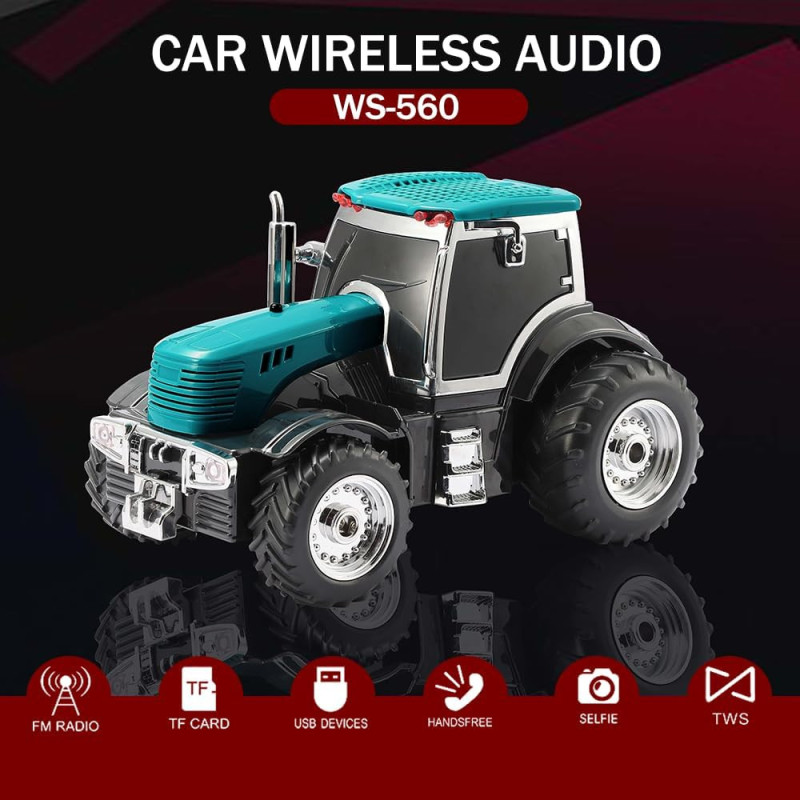 Parlante Subwoofer TWS Radio FM Tractor Rural Luces - Imagen 2