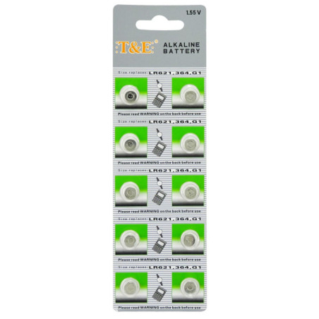 Pilas Alcalinas T&E LR621 364 G1 X10