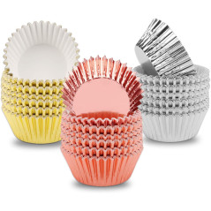 Pirotines Metalizados Para Cupcakes Y Muffins Bombon X100