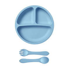 Plato De Silicona 3 Divisiones Con Ventosas Para Bebes +