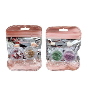 Glitter x2 Set Para Uñas Y Maquillaje + Aplicador