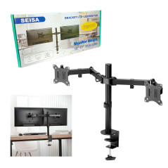 Soporte Universal Mesa Brazo Doble Para 2 Monitores 13" -