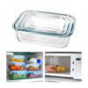 Tupper De Vidrio Con Tapa Hermética 3 Unidades 400ml 700ml