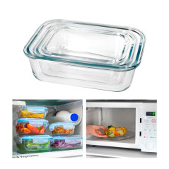 Tupper De Vidrio Con Tapa Hermética 3 Unidades 400ml 700ml