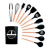 Utensilios De Cocina Mango De Madera Punta De Silicona 12