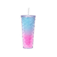 Vaso Acrílico Con Tapa Hermetica Y Sorbete 720ml Diseño