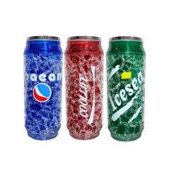 Vaso En Forma De Lata Gaseosa PVC Efecto Hielo Con Sorbete